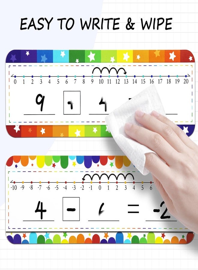 CUDICY 32 Pack Number Line Dry Erase White Board Double Sided Classroom Must Haves Math Manipulatives Teacher Supplies for Kindergarten Elementary Special Education Students Homeschool 12"x4" - Image 3